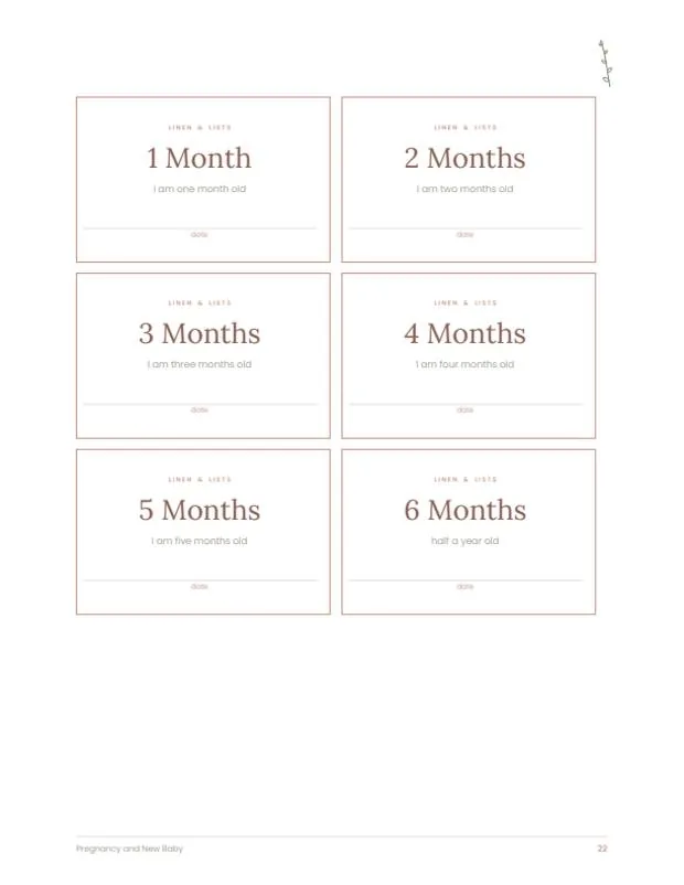 Printable baby milestone cards.